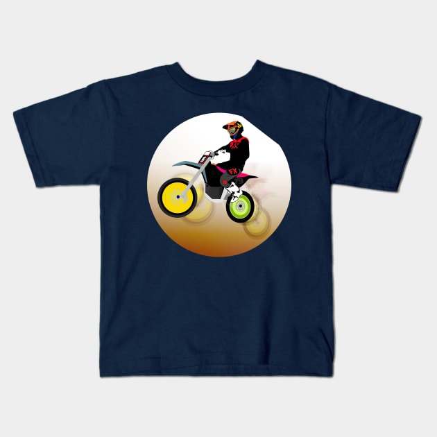 Rider Kids T-Shirt by momomoma